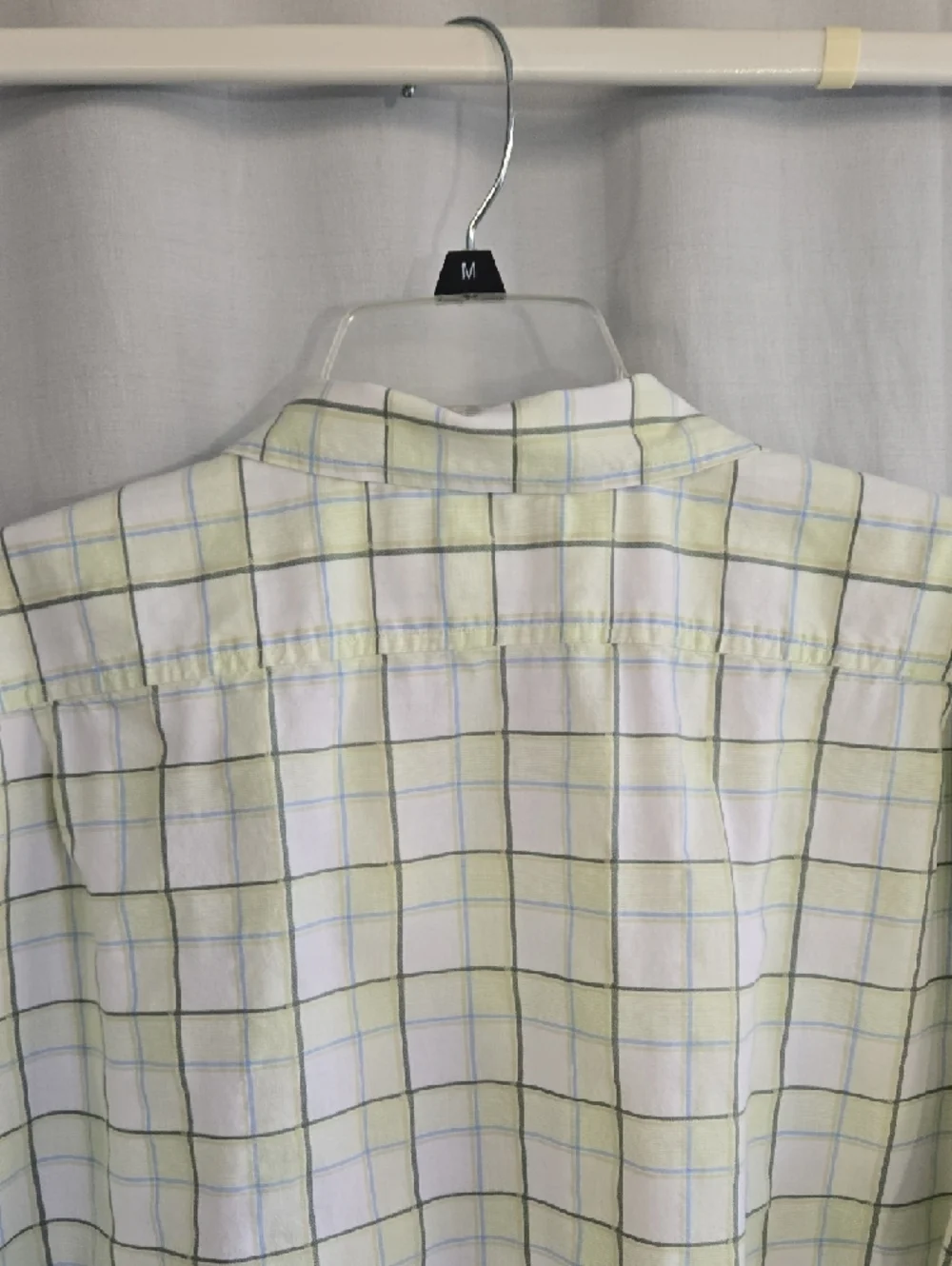 Banana Republic Green & White Plaid Short‑Sleeve Button‑Down Shirt – Size XL,